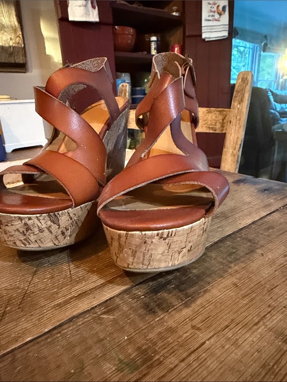Mossimo Supply Co. Tan Cork Wedge Sandals